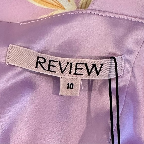 Review Hawaiian top pink flowers floral tie front hibiscus print ladies size 10 - Picture 3 of 8